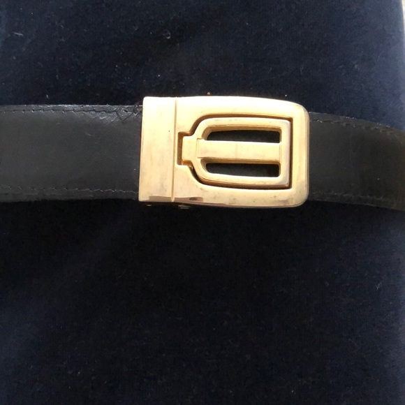 Vintage Italian black brown leather belt adjustabl - Picture 3 of 8